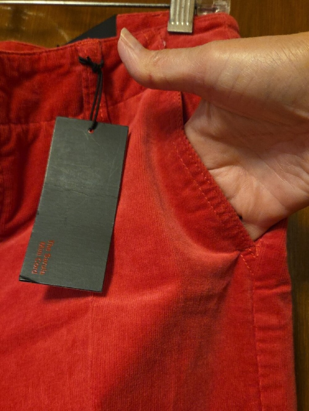 Express Slim Flared Leg Corduroy Jeans in Red - Picture 6 of 12